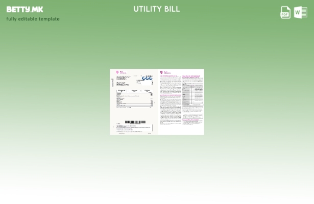 модерен стил Романија Т Страници со сметки за мобилни комунални услуги, шаблон з